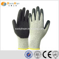 Sunnyhope HPPE + gaine en fibre de verre mélangé garniture résistant aux coupures des gants de sécurité